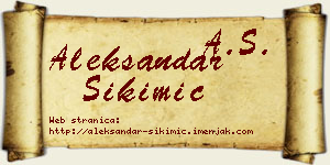 Aleksandar Sikimić vizit kartica